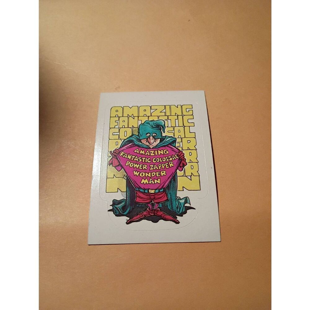 1983 General Mills Zero Heroes Trading Card Sticker Card Vintage #27 Wonderman